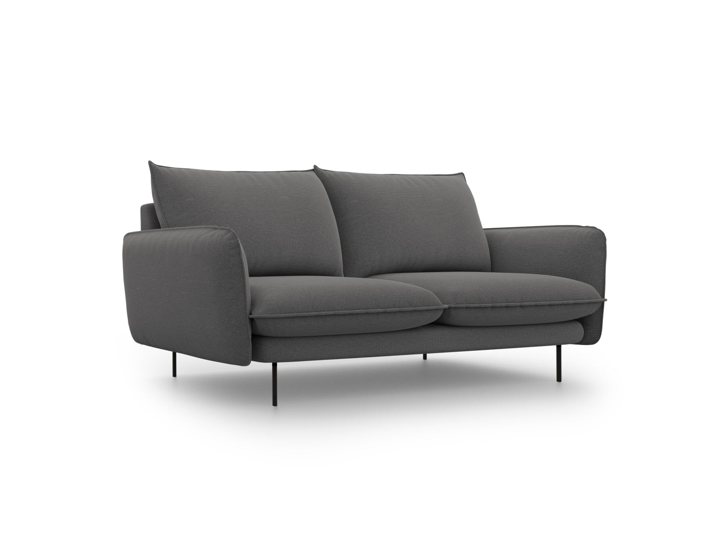 Vienna Sofa, 2 Seats, 160x92 cm — Dark Grey / Black Metal