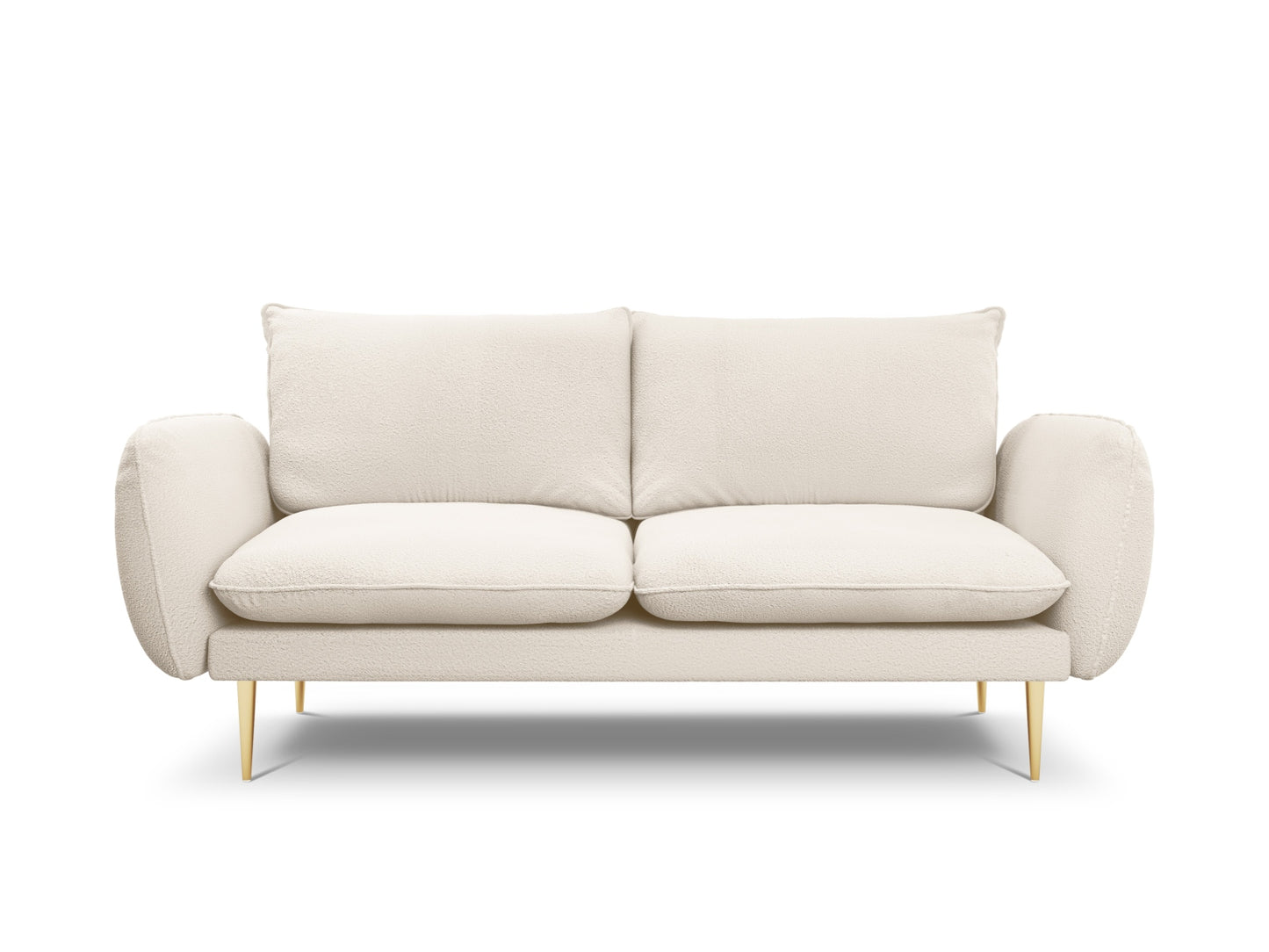 Vienna Sofa, 2 Seats, 160x92 cm — Beige / Gold Metal