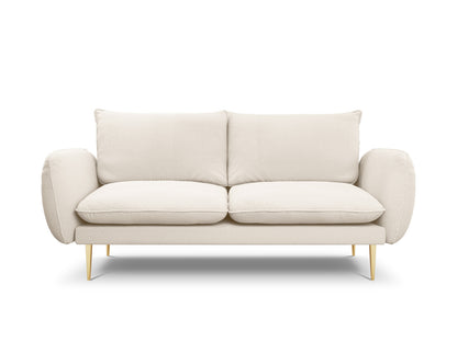 Vienna Sofa, 2 Seats, 160x92 cm — Beige / Gold Metal