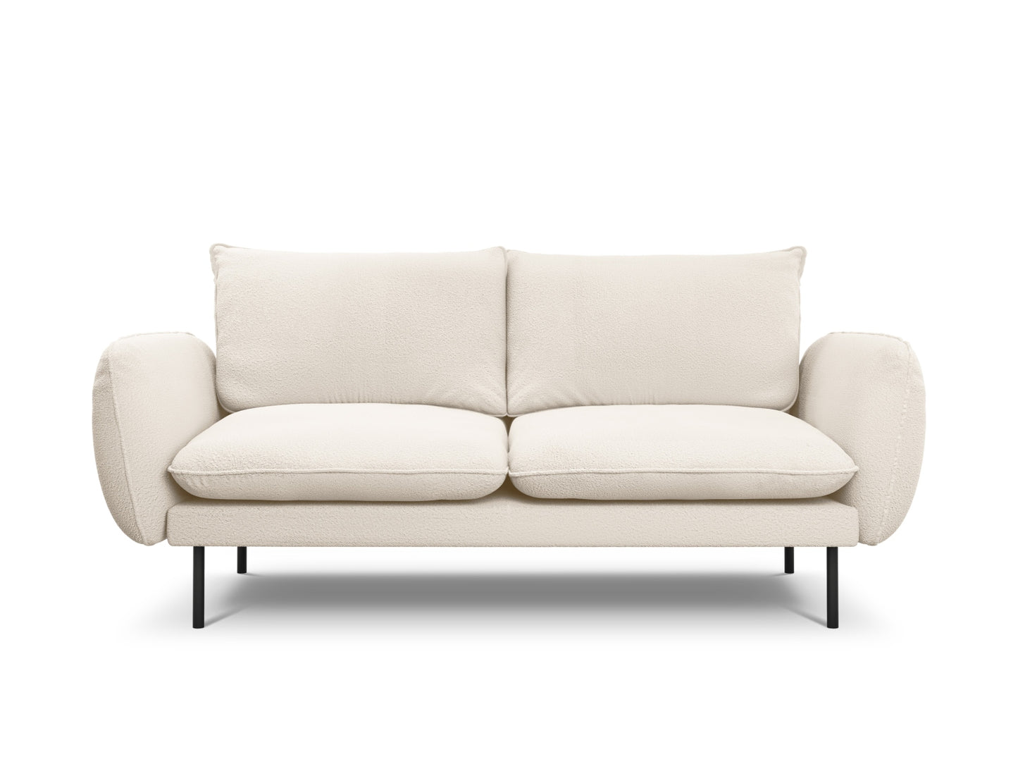 Vienna Sofa, 2 Seats, 160x92 cm — Beige / Black Metal