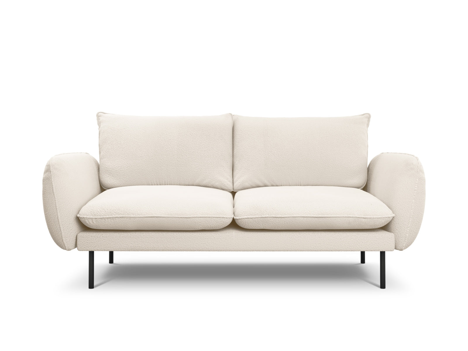Vienna Sofa, 2 Seats, 160x92 cm — Beige / Black Metal