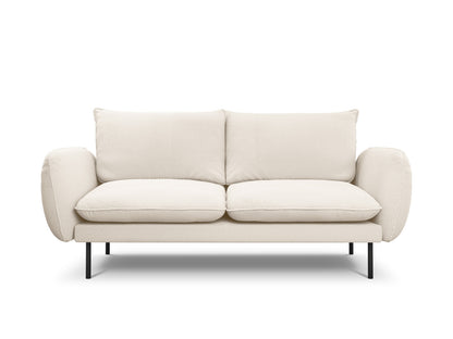 Vienna Sofa, 2 Seats, 160x92 cm — Beige / Black Metal