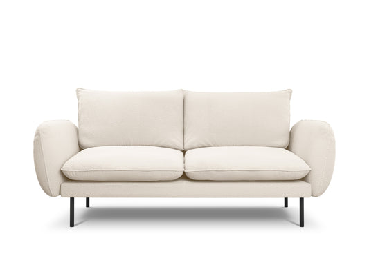 Vienna Sofa, 2 Seats, 160x92 cm — Beige / Black Metal