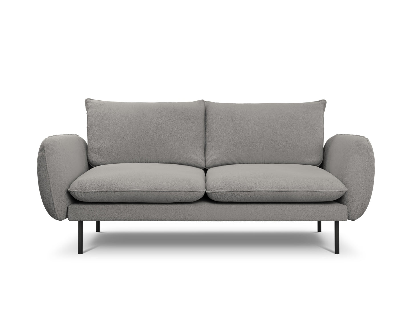 Vienna Sofa, 2 Seats, 160x92 cm — Grey / Black Metal