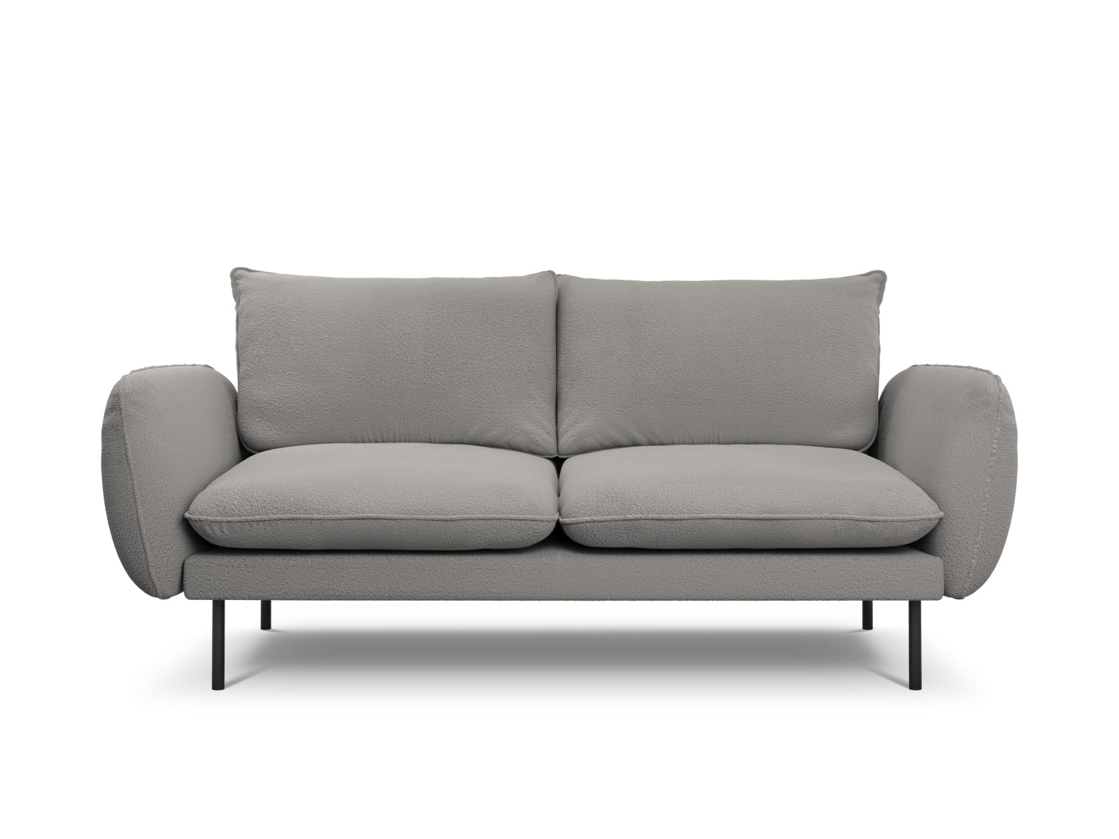 Vienna Sofa, 2 Seats, 160x92 cm — Grey / Black Metal