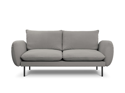 Vienna Sofa, 2 Seats, 160x92 cm — Grey / Black Metal