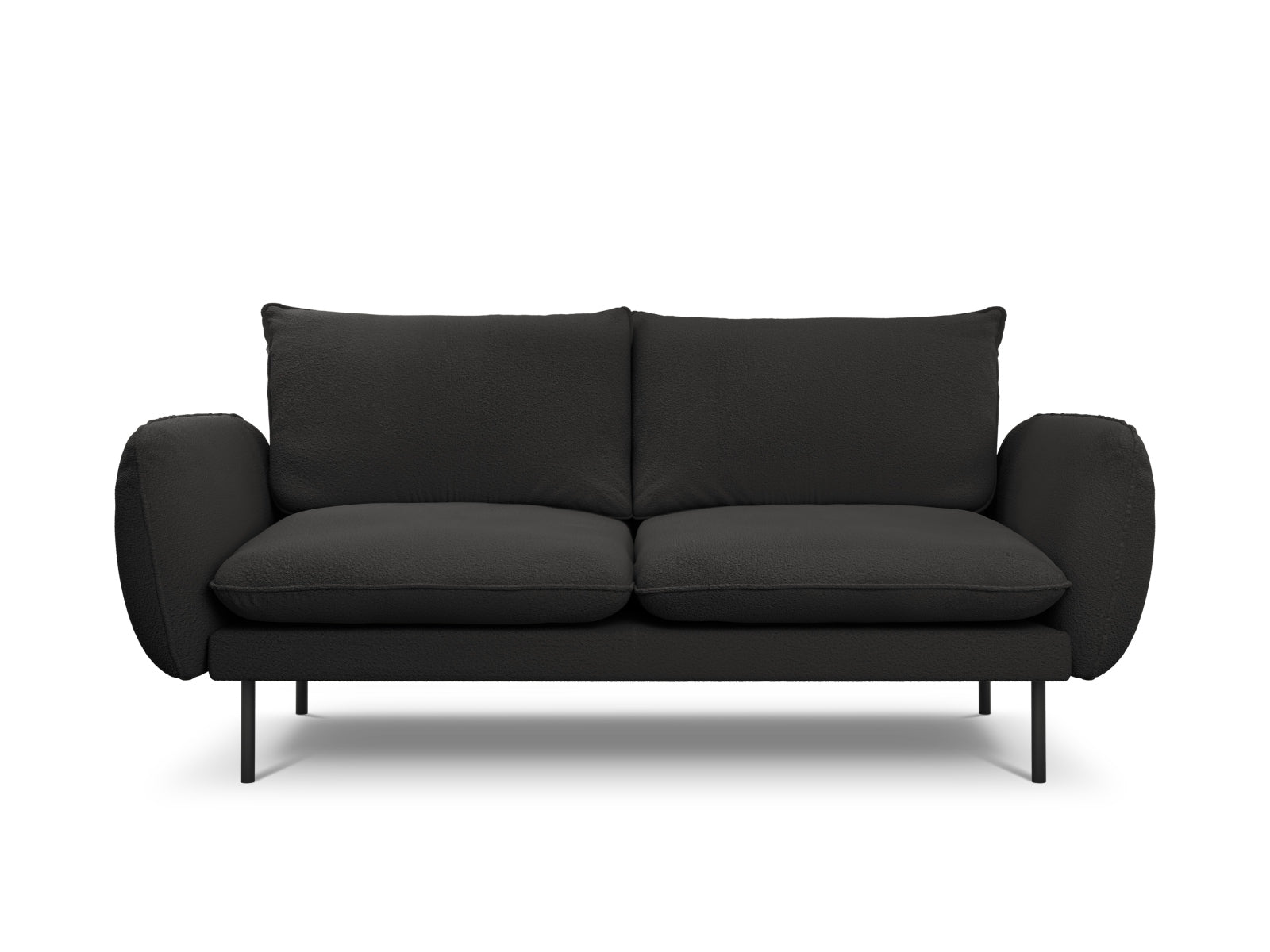 Vienna Sofa, 2 Seats, 160x92 cm — Black / Black Metal