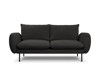 Vienna Sofa, 2 Seats, 160x92 cm — Black / Black Metal