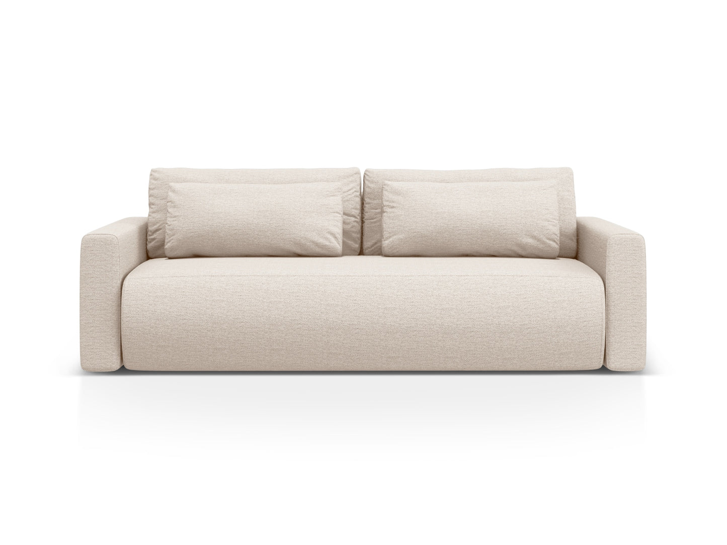 Belfast Sofa With Bed Function And Box, 3 Seats, 238x105 cm — Beige