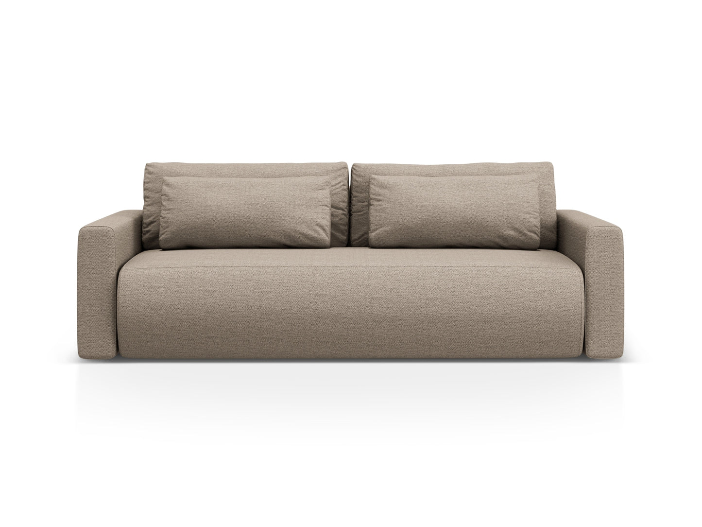 Belfast Sofa With Bed Function And Box, 3 Seats, 238x105 cm — Dark Beige