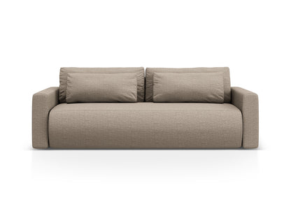 Belfast Sofa With Bed Function And Box, 3 Seats, 238x105 cm — Dark Beige