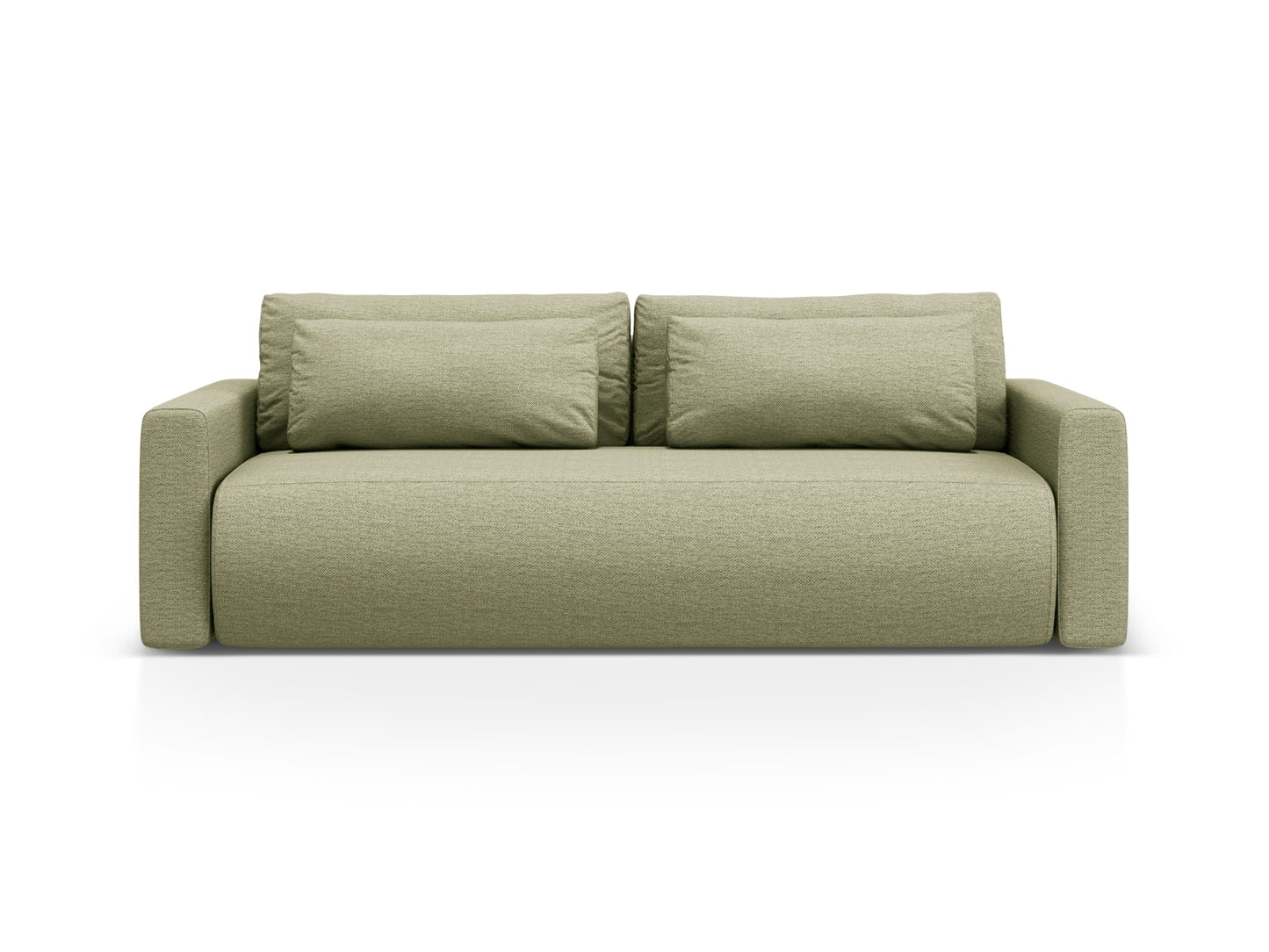 Belfast Sofa With Bed Function And Box, 3 Seats, 238x105 cm — Olive