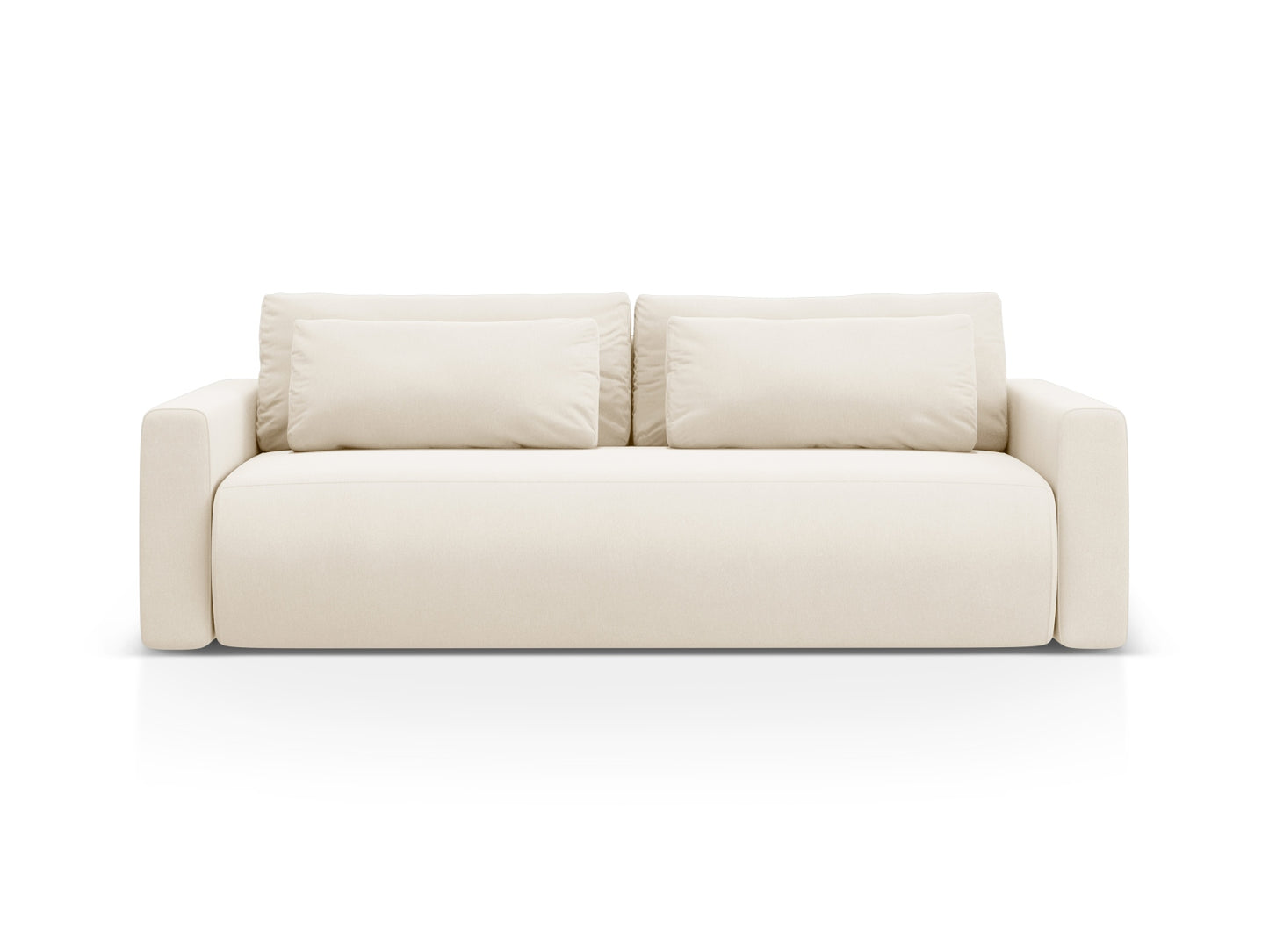 Belfast Sofa With Bed Function And Box, 3 Seats, 238x105 cm — Ivory