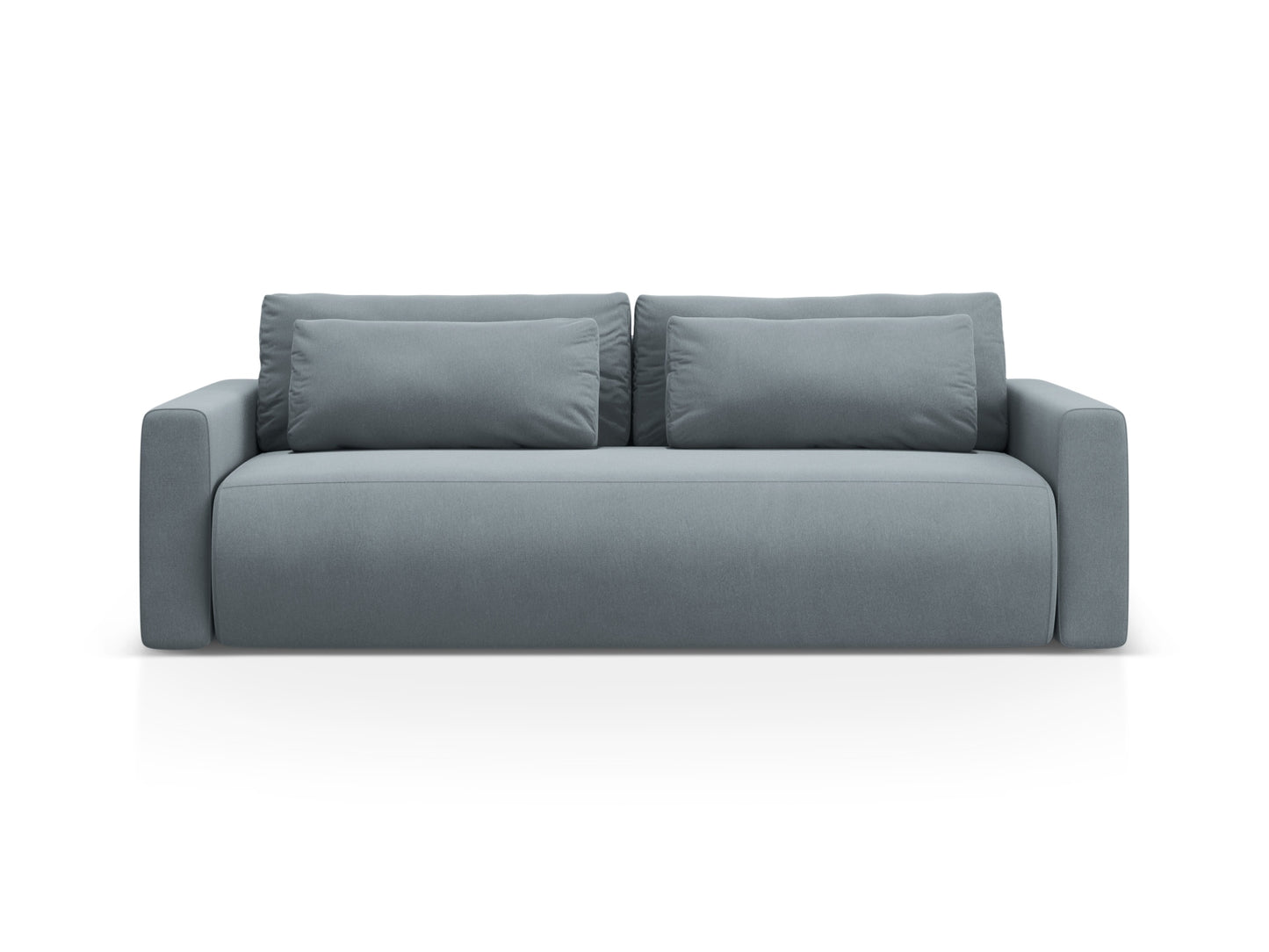 Belfast Sofa With Bed Function And Box, 3 Seats, 238x105 cm — Blue Grey