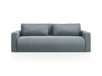 Belfast Sofa With Bed Function And Box, 3 Seats, 238x105 cm — Blue Grey