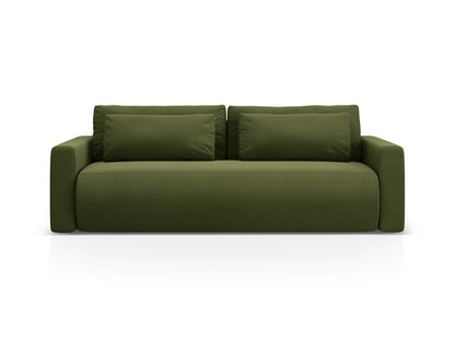 Belfast Sofa With Bed Function And Box, 3 Seats, 238x105 cm — Army Green