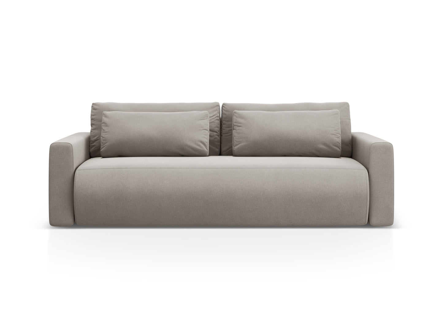 Belfast Sofa With Bed Function And Box, 3 Seats, 238x105 cm — Warm grey