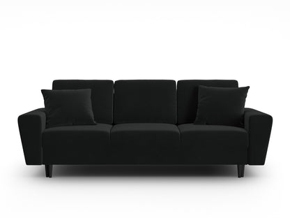 Kyoto Sofa With Bed Function And Box, 3 Seats, 235x100 cm — Black / Black Beech Wood