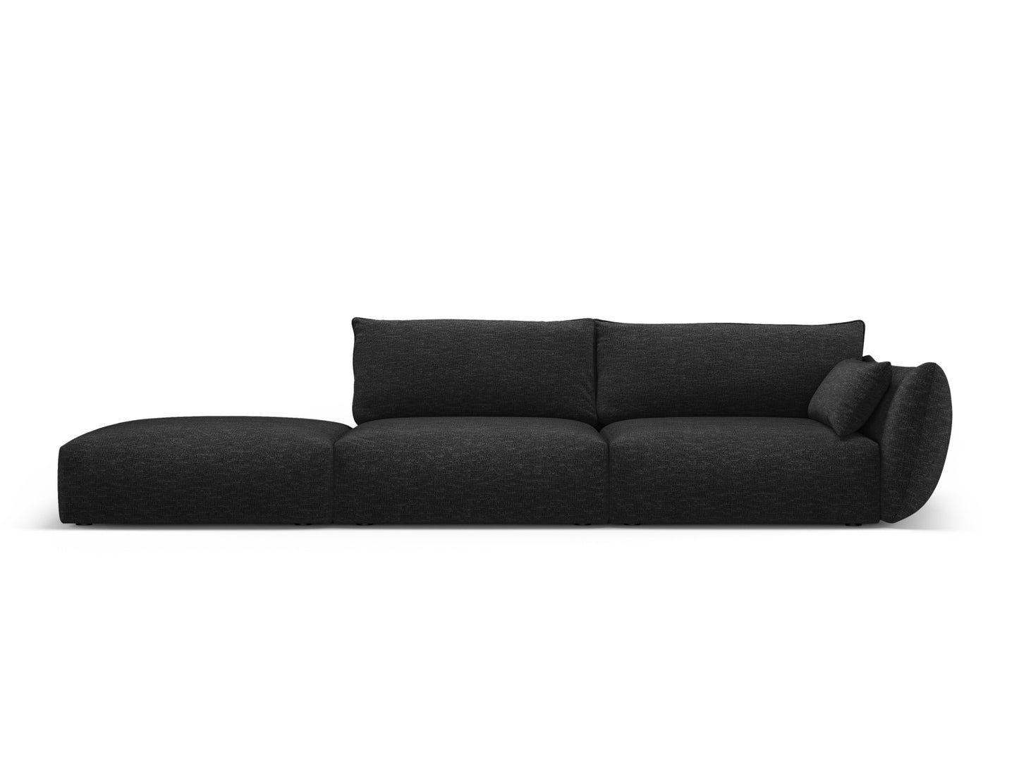 Matera Sofa, 4 Seats, 264x110 cm — Black / Left