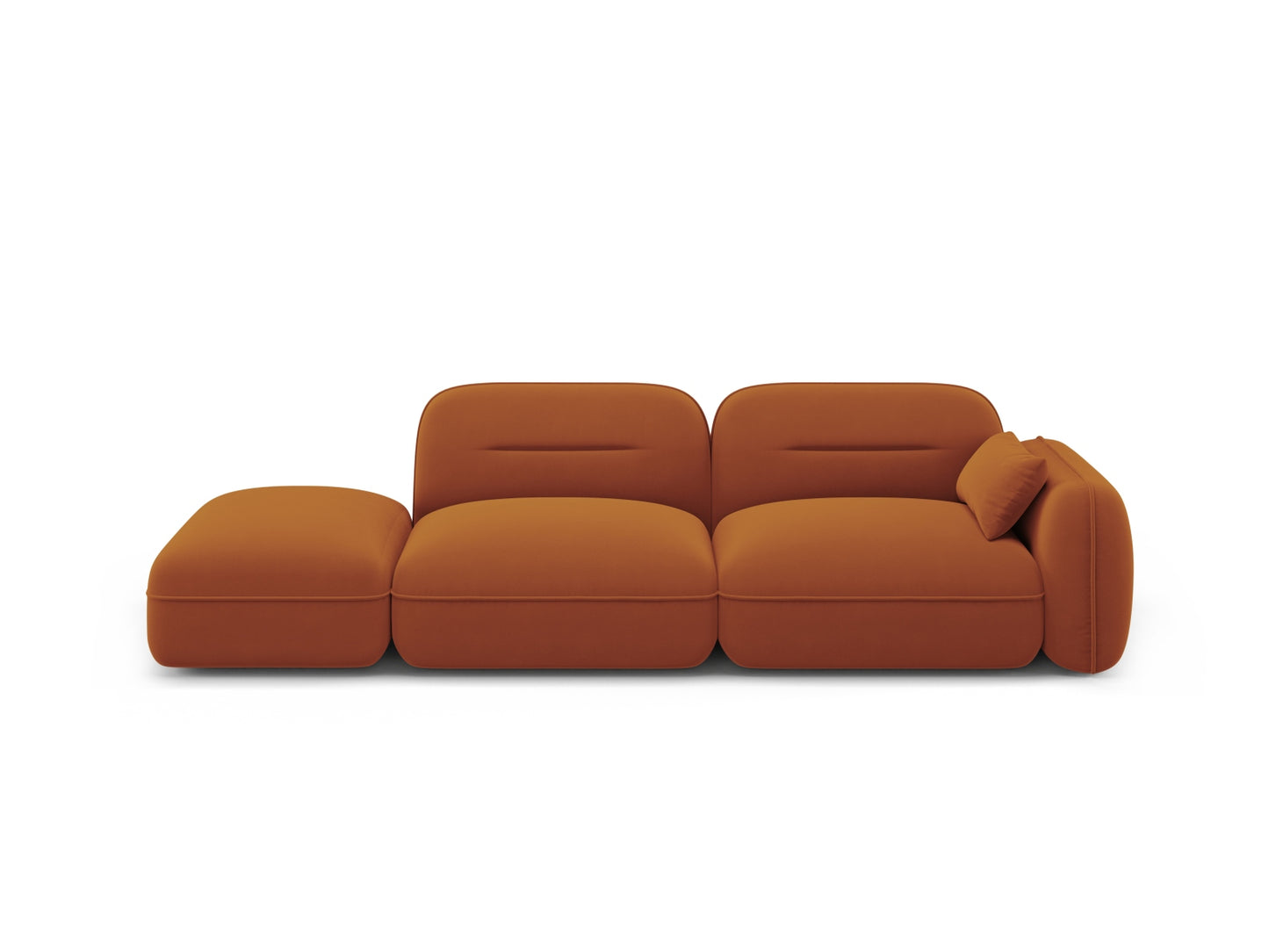 Sydney Modular Sofa, 3 Seats, 295x90 cm — Terracotta / Left