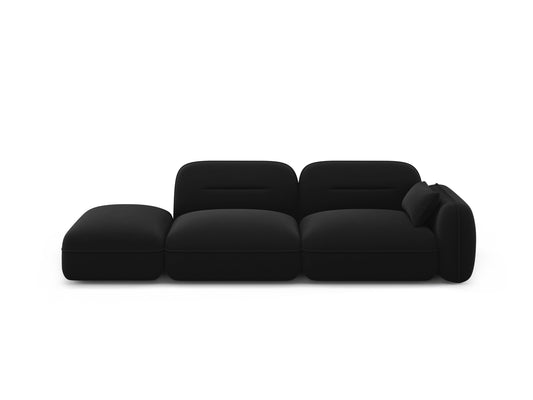 Sydney Modular Sofa, 3 Seats, 295x90 cm — Black / Left