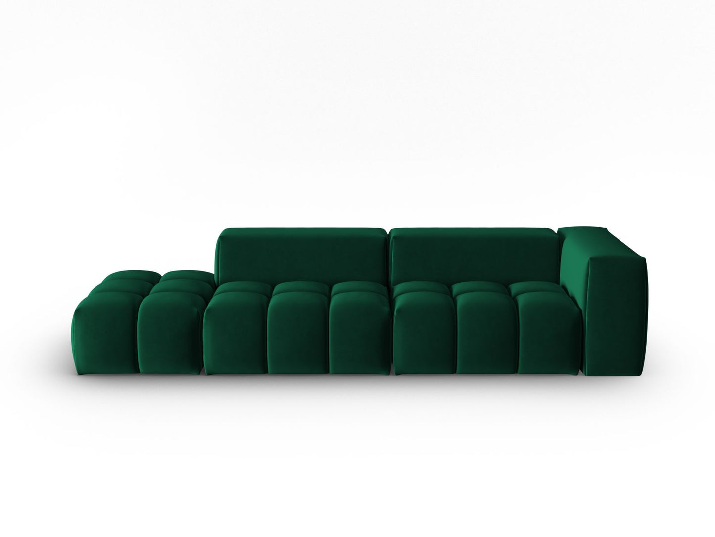 Verona Modular Sofa, 4 Seats, 265x85 cm — Bottle Green / Left