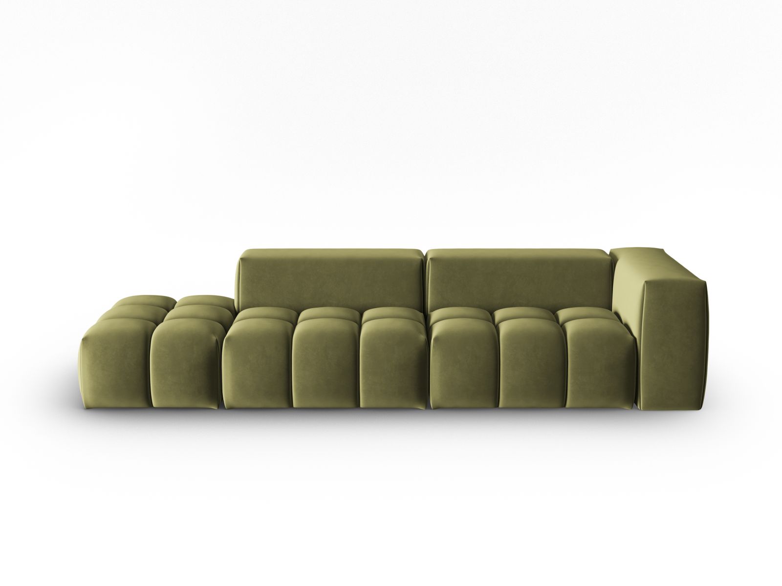 Verona Modular Sofa, 4 Seats, 265x85 cm — Light Green / Left