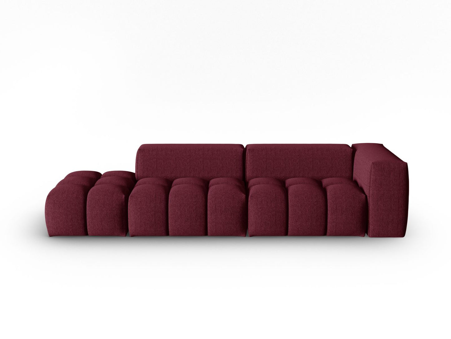 Verona Modular Sofa, 4 Seats, 265x85 cm — Burgundy / Left