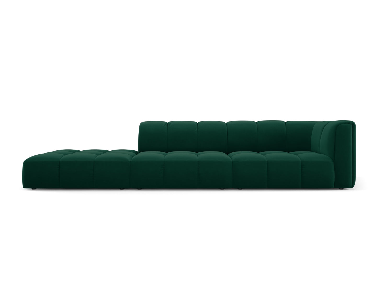 Moritz Modular Sofa, 4 Seats, 293x96 cm — Bottle Green / Left
