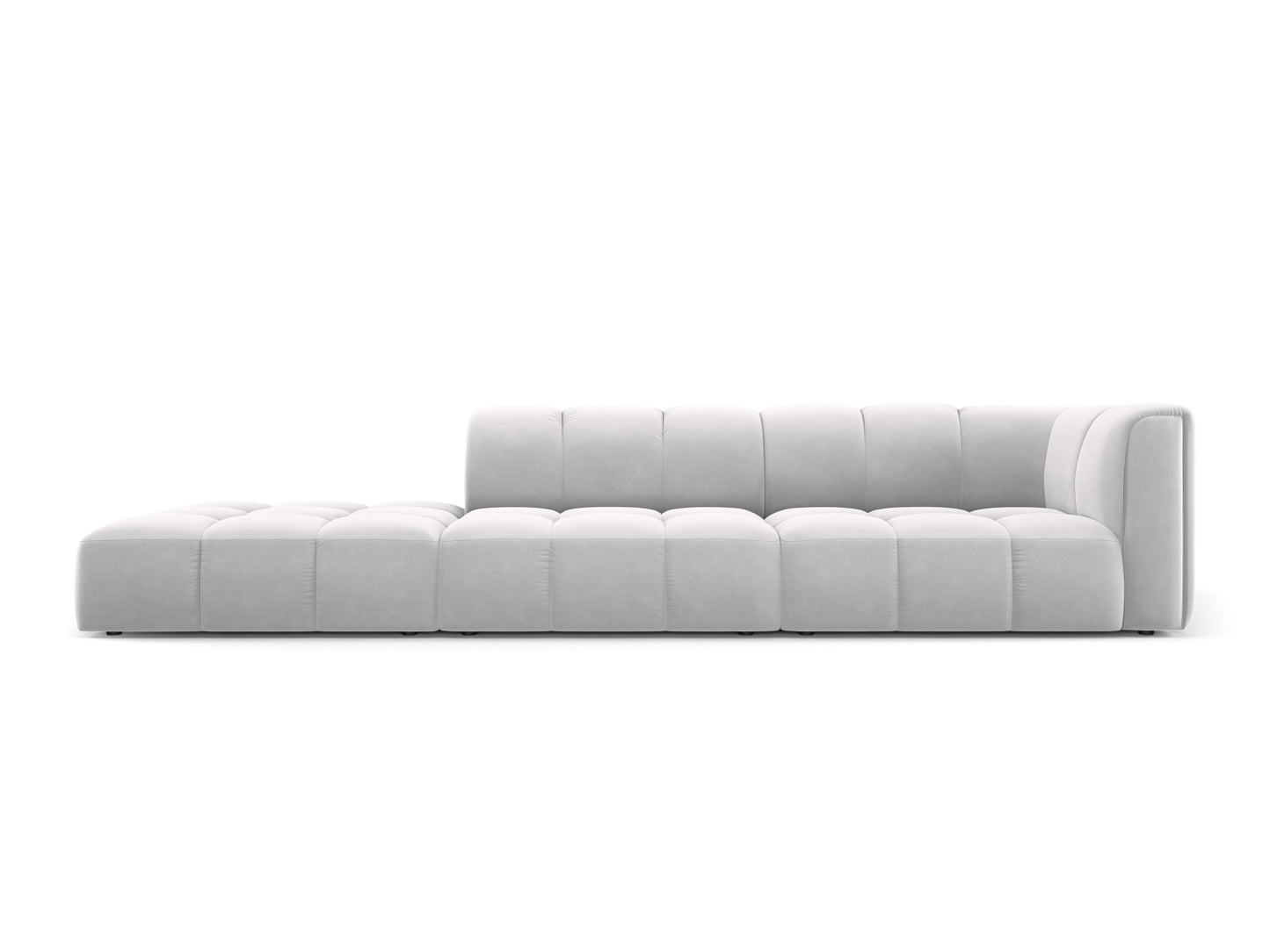 Moritz Modular Sofa, 4 Seats, 293x96 cm — Silver / Left