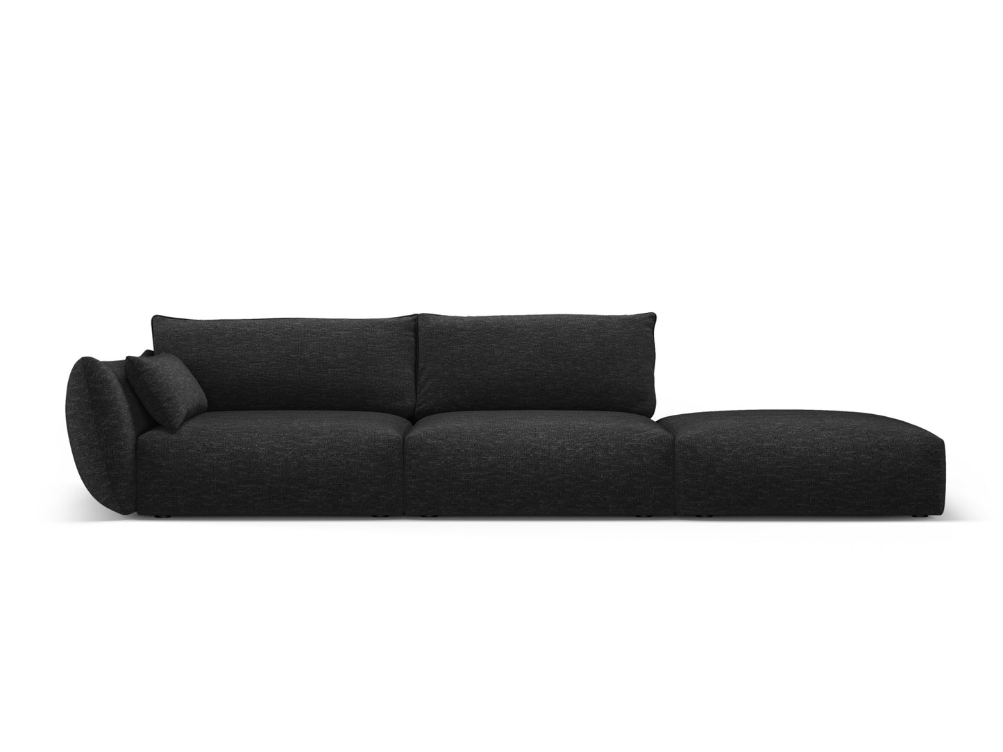 Matera Sofa, 4 Seats, 264x110 cm — Black / Right
