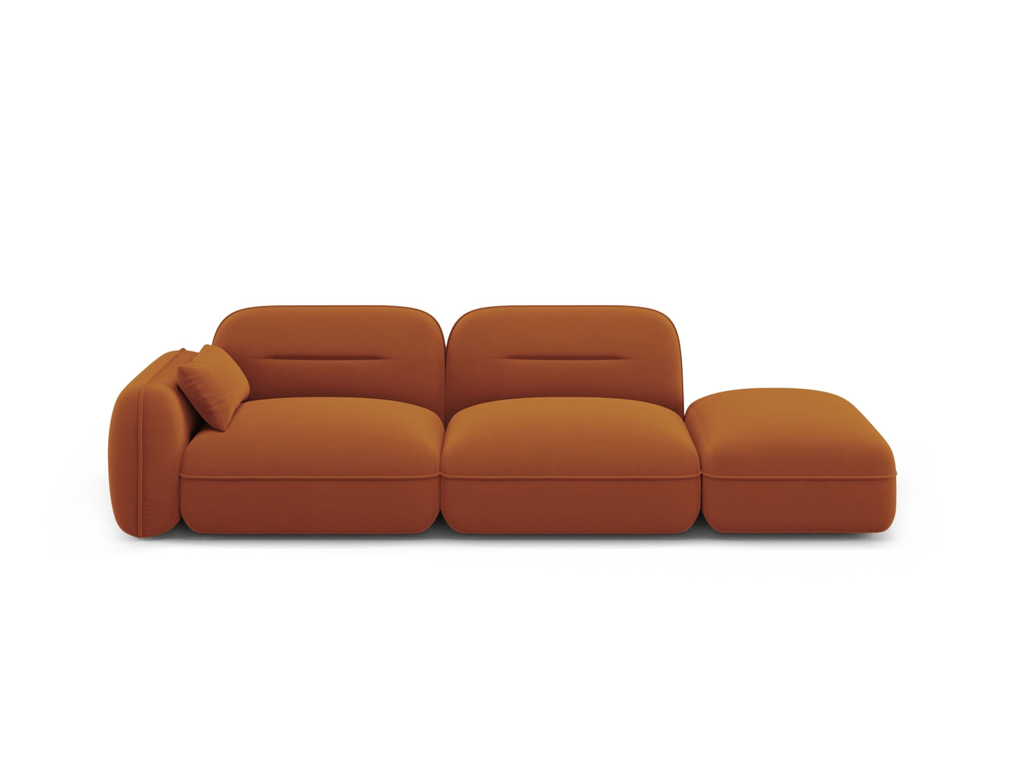 Sydney Modular Sofa, 3 Seats, 295x90 cm — Terracotta / Right