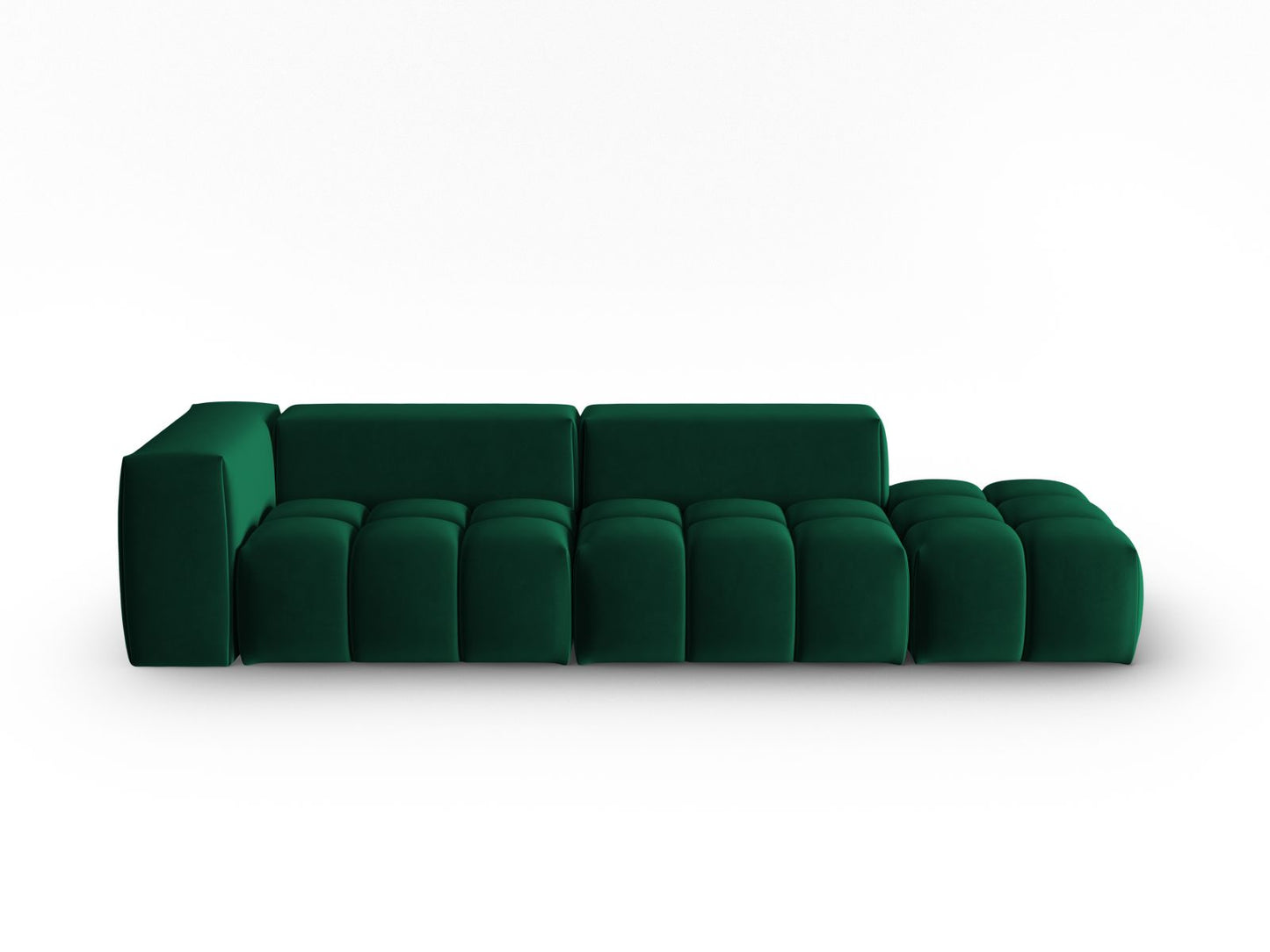 Verona Modular Sofa, 4 Seats, 265x85 cm — Bottle Green / Right