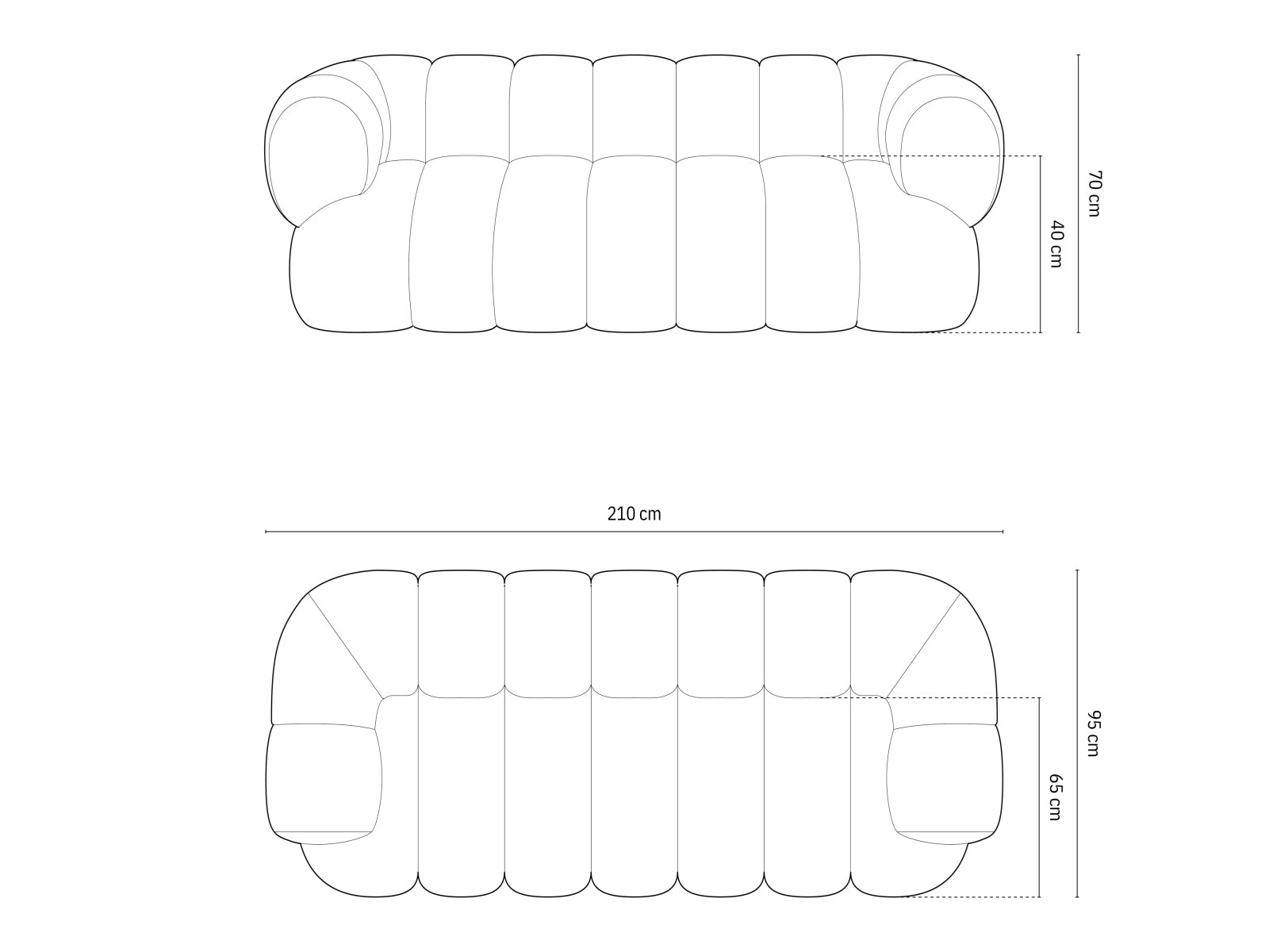 Koge Sofa, 3 Seats, 210x95 cm