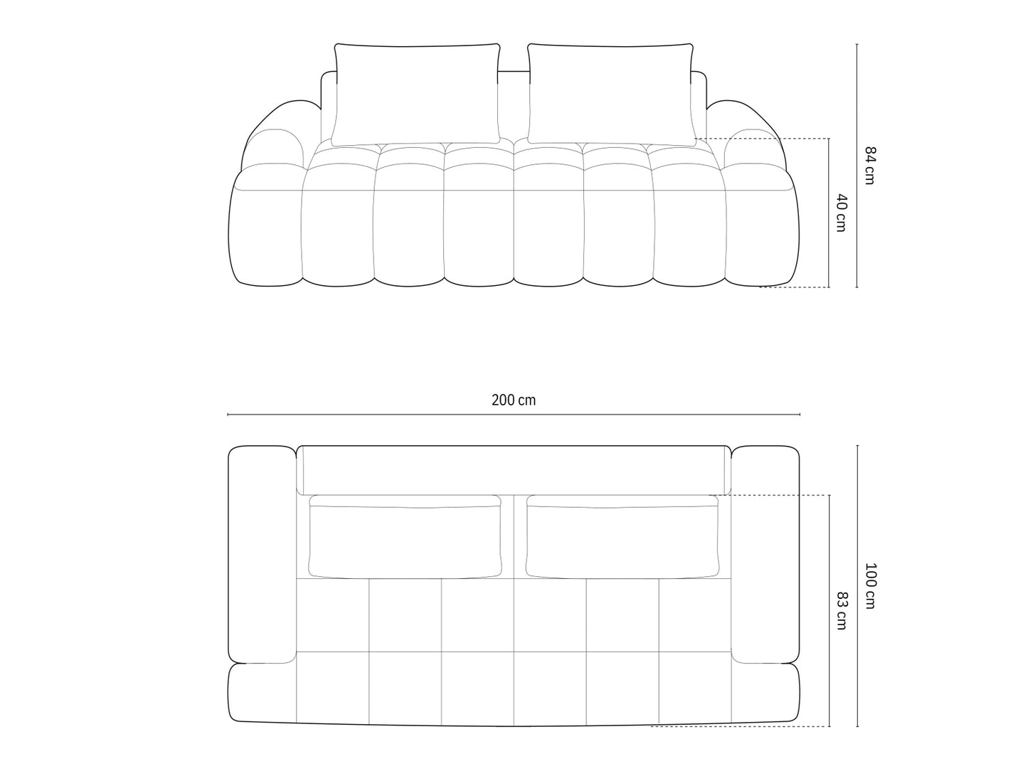 Linz Sofa, 3 Seats, 200x100 cm