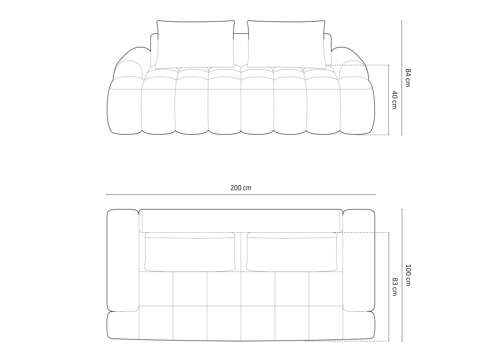 Linz Sofa, 3 Seats, 200x100 cm