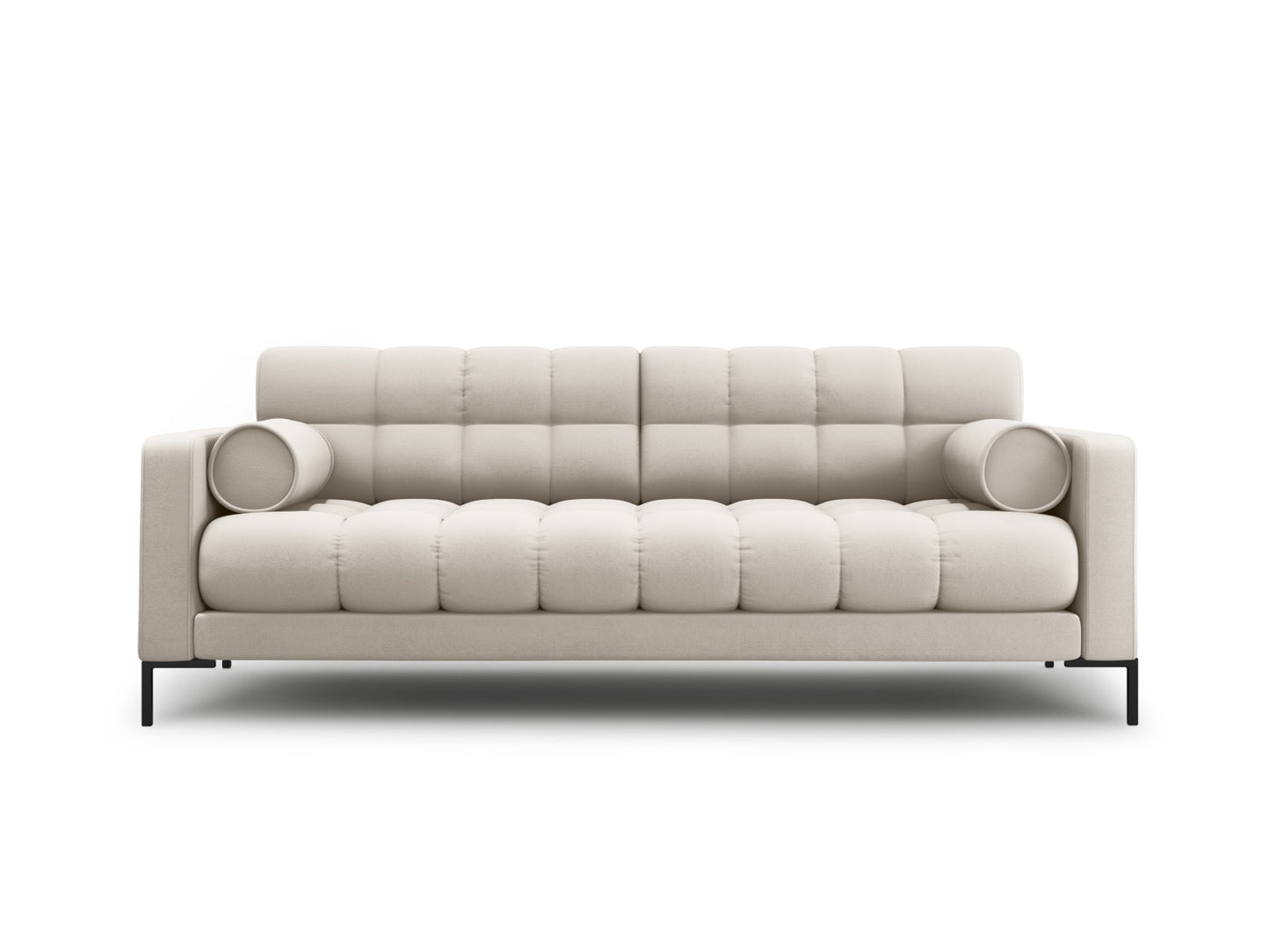 Bali Sofa, 3 Seats, 177x96 cm — Beige / Black Metal