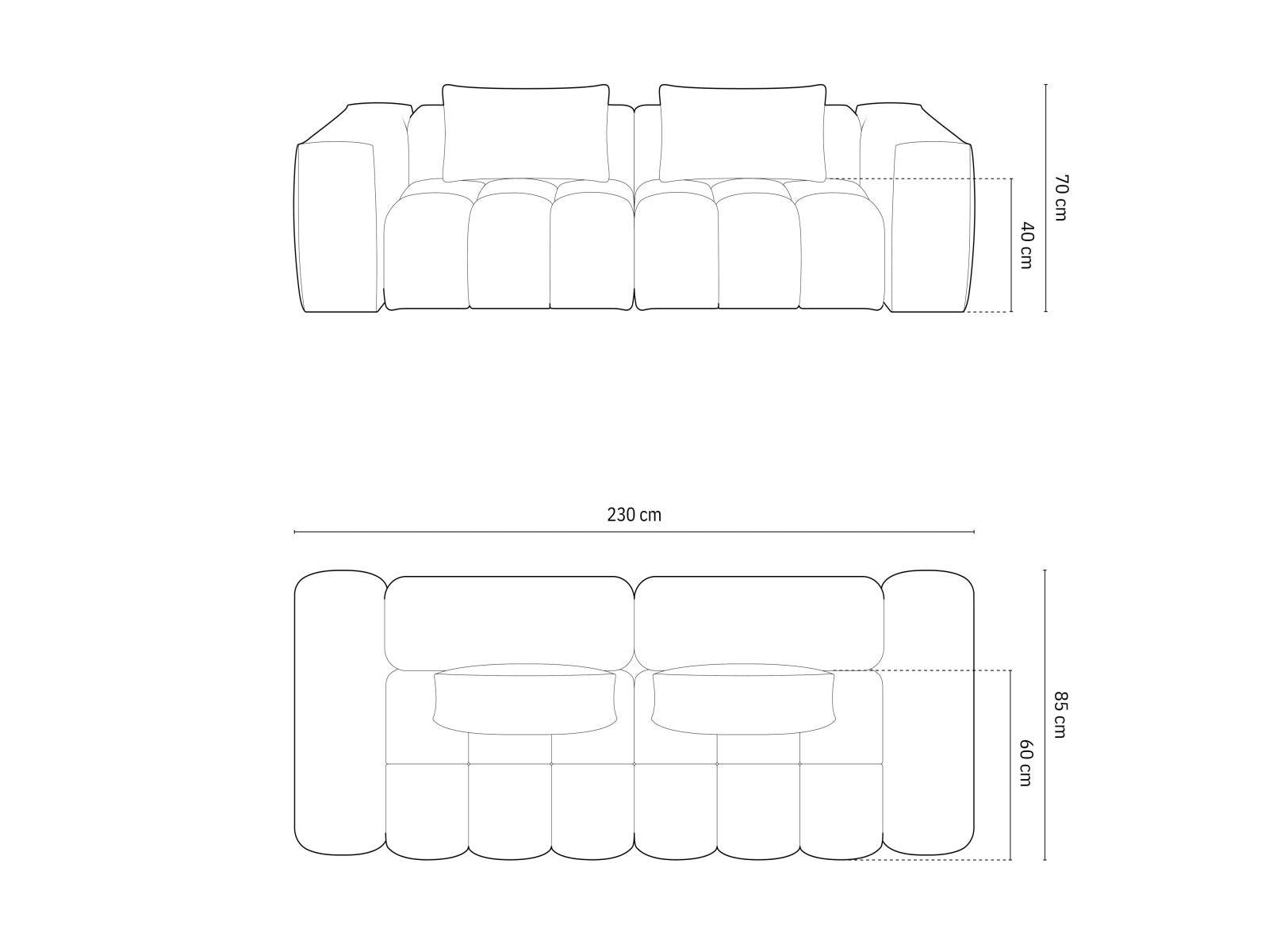 Verona Modular Sofa, 3 Seats, 230x85 cm