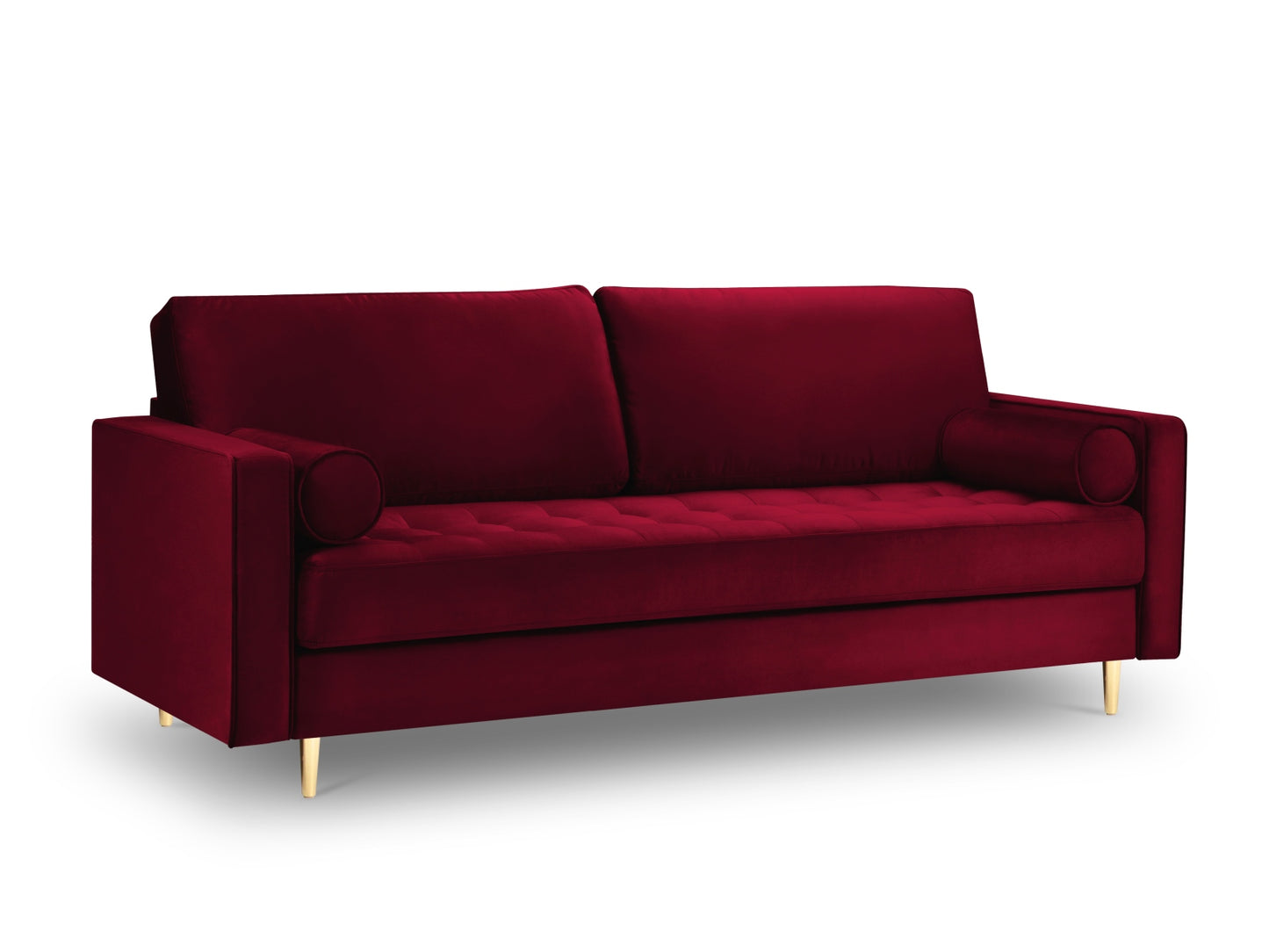 Aspen Sofa, 3 Seats, 219x90 cm — Red / Gold Metal
