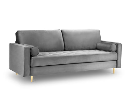 Aspen Sofa, 3 Seats, 219x90 cm — Grey / Gold Metal