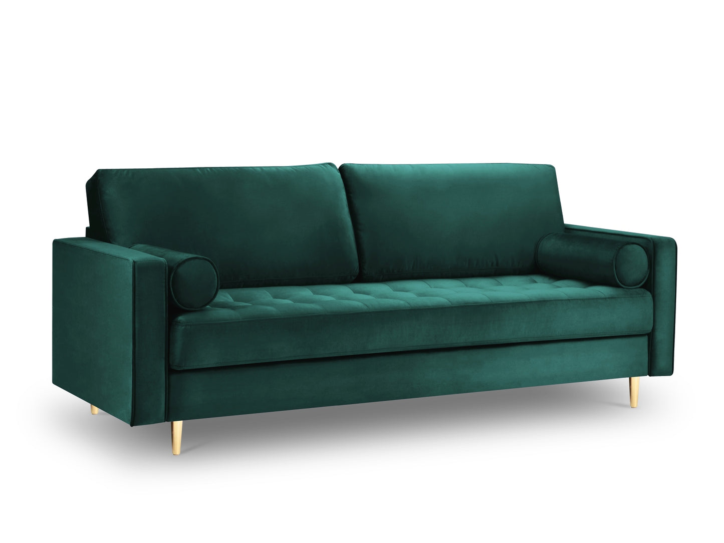 Aspen Sofa, 3 Seats, 219x90 cm — Petrol / Gold Metal