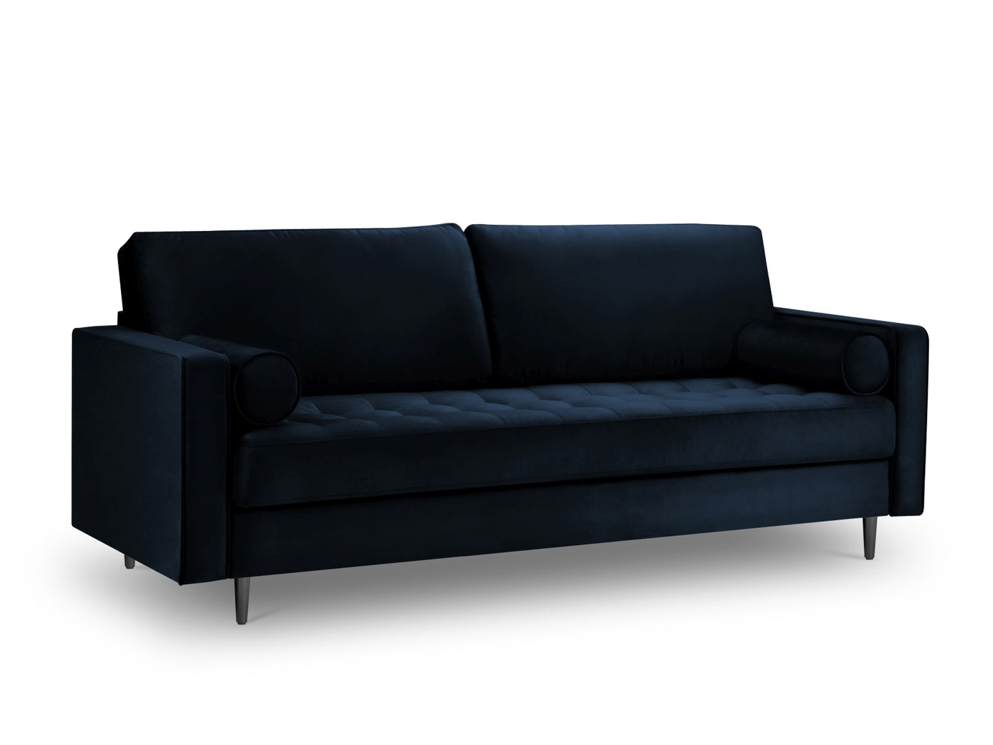 Aspen Sofa, 3 Seats, 219x90 cm — Royal Blue / Black Chrome Metal