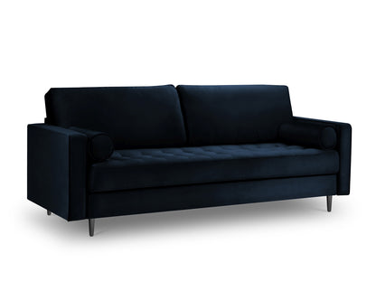 Aspen Sofa, 3 Seats, 219x90 cm — Royal Blue / Black Chrome Metal