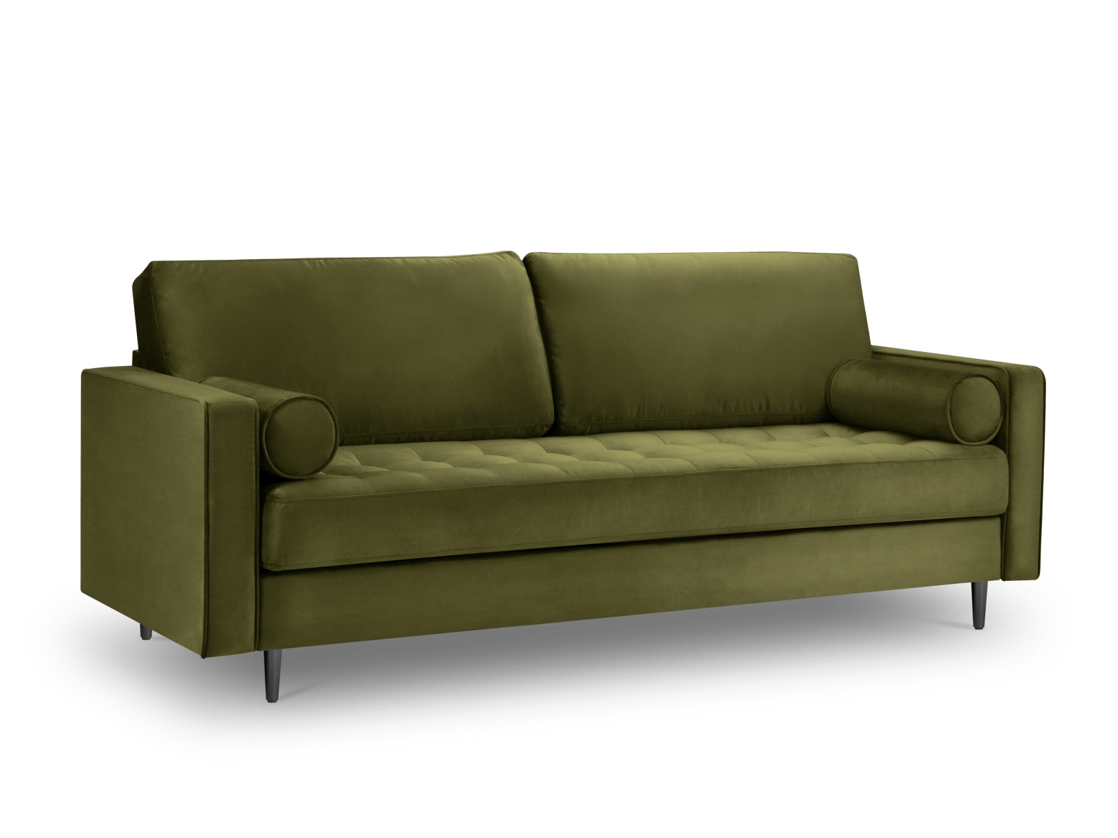 Aspen Sofa, 3 Seats, 219x90 cm — Green / Black Chrome Metal