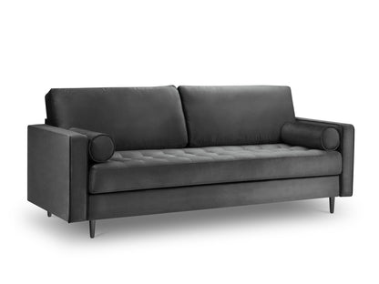 Aspen Sofa, 3 Seats, 219x90 cm — Dark Grey / Black Chrome Metal