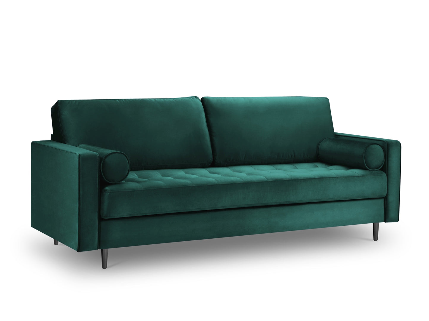 Aspen Sofa, 3 Seats, 219x90 cm — Petrol / Black Chrome Metal