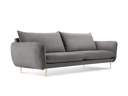 Vienna Sofa, 3 Seats, 200x92 cm — Light Grey / Gold Metal