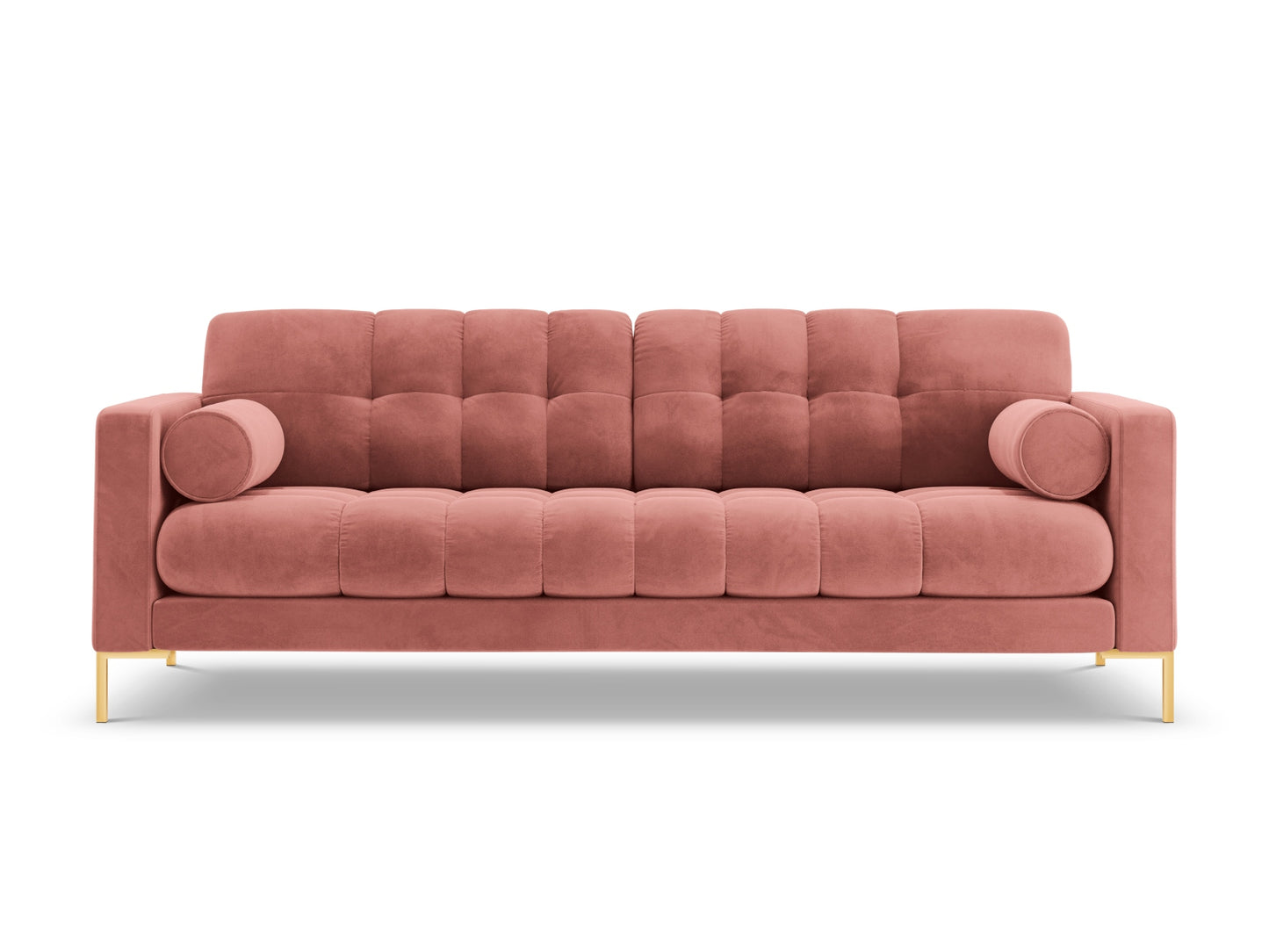 Bali Sofa, 3 Seats, 177x96 cm — Pink / Gold Metal