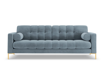 Bali Sofa, 3 Seats, 177x96 cm — Light Blue / Gold Metal