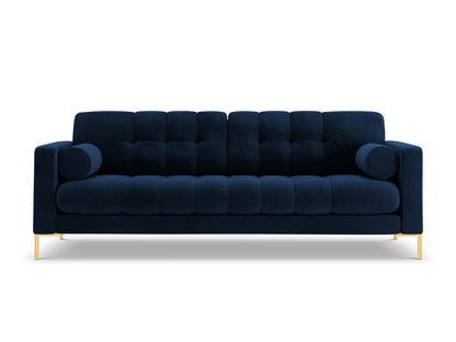 Bali Sofa, 3 Seats, 177x96 cm — Royal Blue / Gold Metal